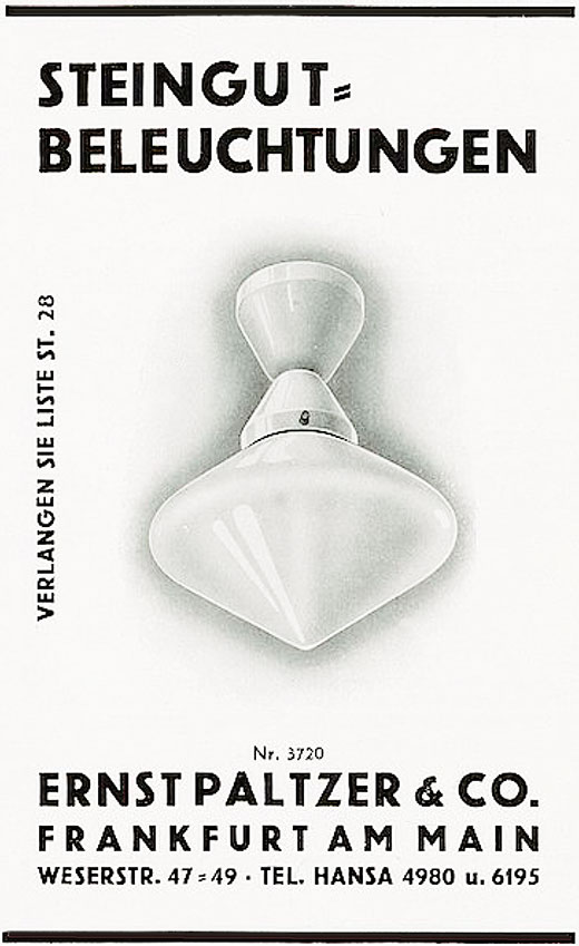 Paltzer Anzeige Steingutbeleuchtungen 3720 1928