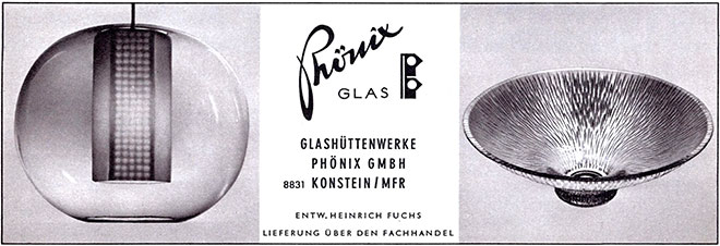 Phönix Anzeige mit Leuchte von Heinrich FuchsErscheinungstermin 1962.