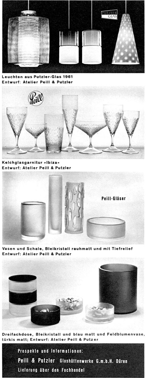 

Putzler Anzeige mit Pendelleuchten, entwurf atelier Putzler.
Erscheinungstermin 1961.