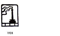 Jenaer Glaswerke Logo, Schornstein Marke 1928