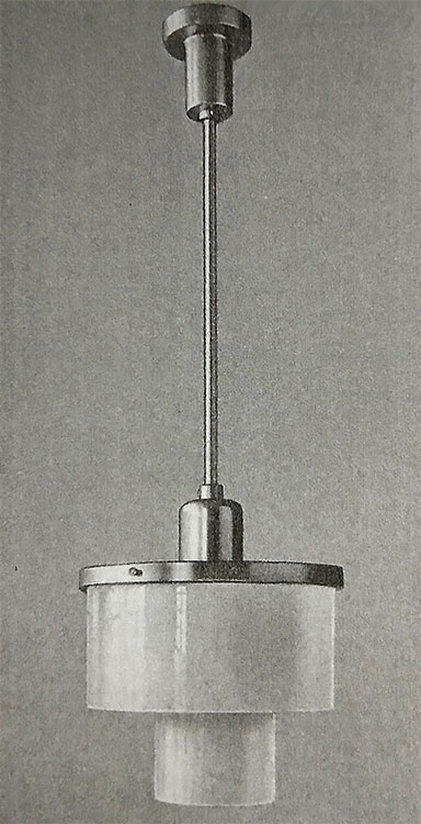 666 P40, Kandem Doppelzylinderleuchte
Messing vernickelt, Opalglas
Produktion:
- Kandem - K&ouml;ring & Mathiesen AG, Leipzig
Marianne Brandt, Helmut Schulze 1928