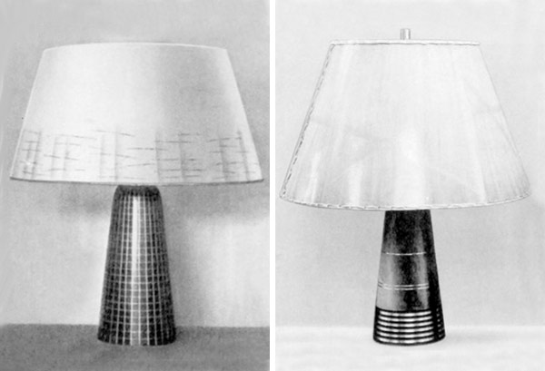 Tischleuchten von Fritz August Breuhaus de Groot 
f&uuml;r &bdquo;W&uuml;rttembergische Metallwarenfabrik&ldquo;, Geislingen - WMF. Nr. 648. 1929.