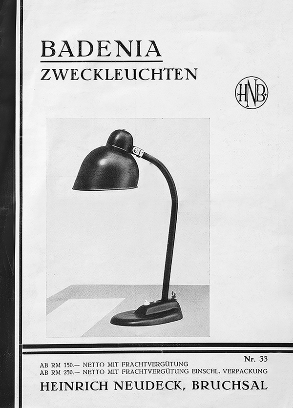 BADENIA Heinrich Neudeck Katalog Nr. 33, Titelseite.