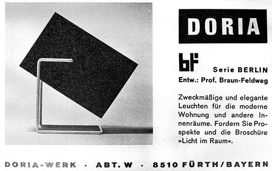 Modell 103, Tischleuchte &bdquo;Panke&ldquo; aus der Serie Berlin. 1962.
