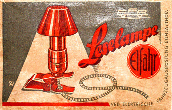 EFR/Elfahr Buch Leselampe, Verpackungsdeckel