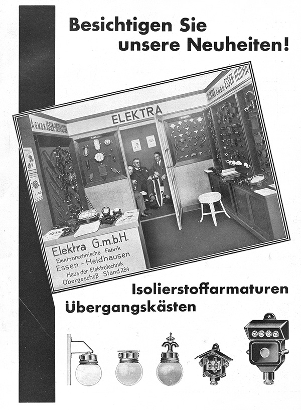 Elektra GmbH Anzeige Messestand 1932.