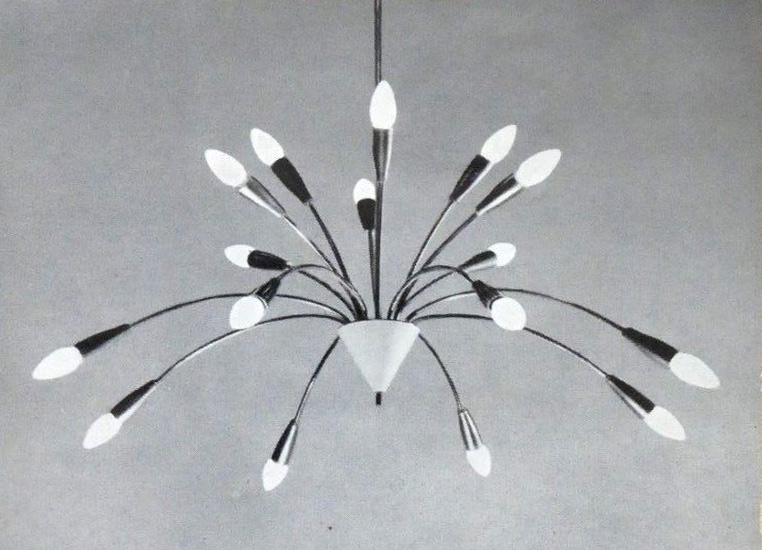 Hesse Leuchten Modell &bdquo;Fantasia&ldquo; von 1956. &Oslash; 96 cm.