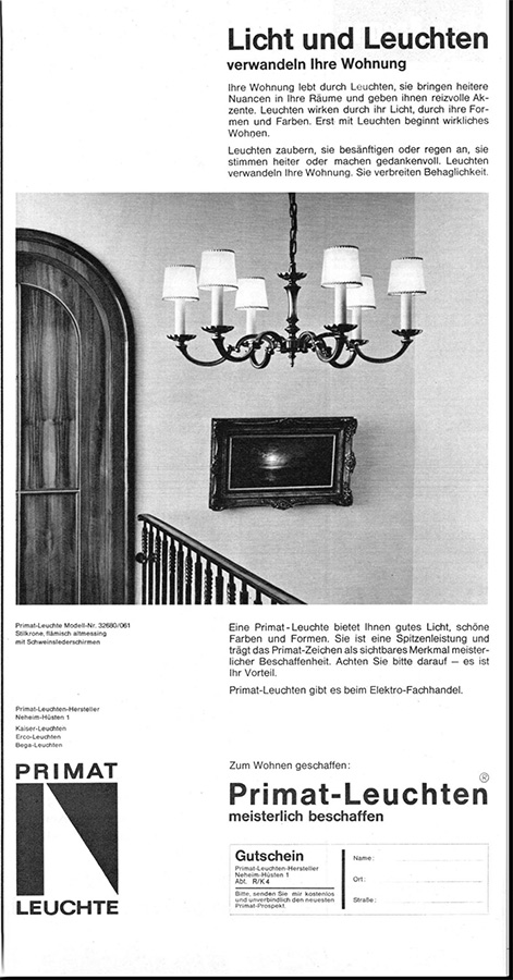 Primat Anzeige mit Stilkrone Nr. 32680-061
Erscheinungstermin 1962.