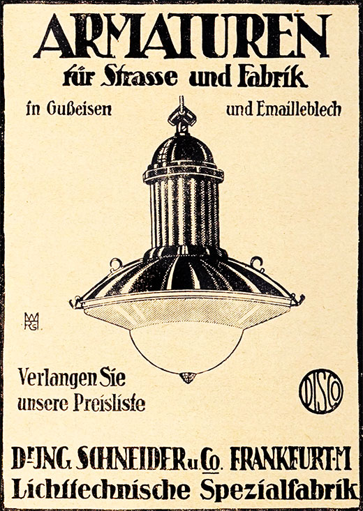 Dr. Ing. Schneider, Armaturen für Straße und Fabrik, Anzeige 1924
