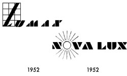 NOVA-LUX Tages-Spar-Licht-Gesellschaft M.B.H. Logo, Marke 1952