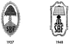 S&auml;chsische Broncewarenfabrik SBF, Logo, Marke 1927 und 1948